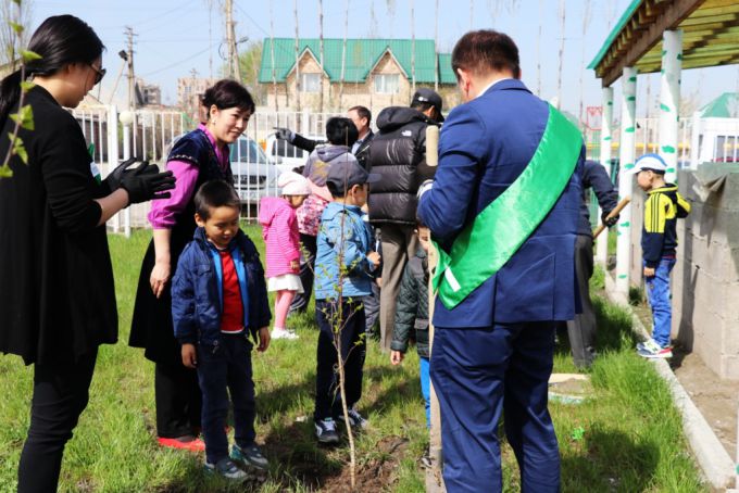 Посадка саженцев в детских садах